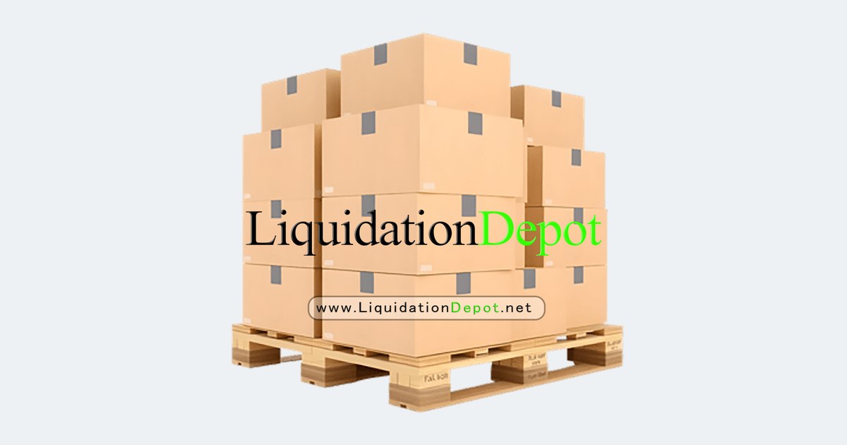 A pallet of boxed overstock goods at Liquidation Depot